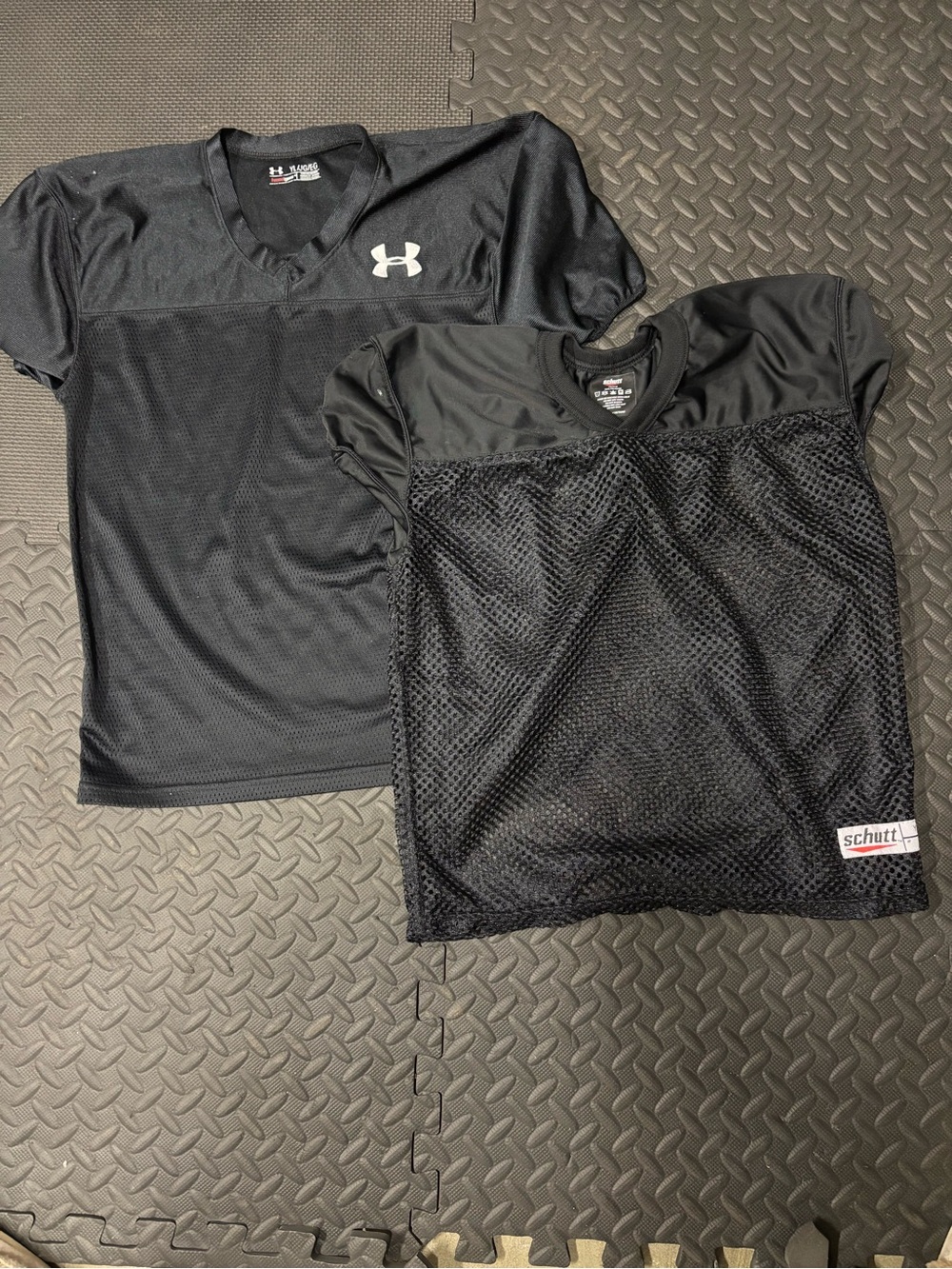 Two Kids Black Performance Mesh Football Jersey